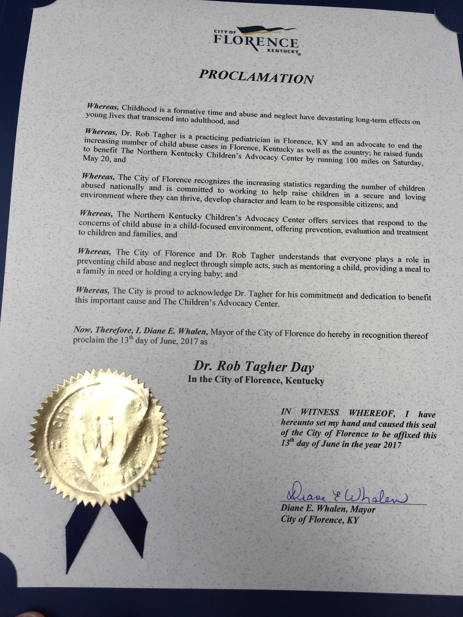 Dr. Rob Now Has His Own Day… The City of Florence Made June 13, 2017 Dr. Rob Tagher Day!